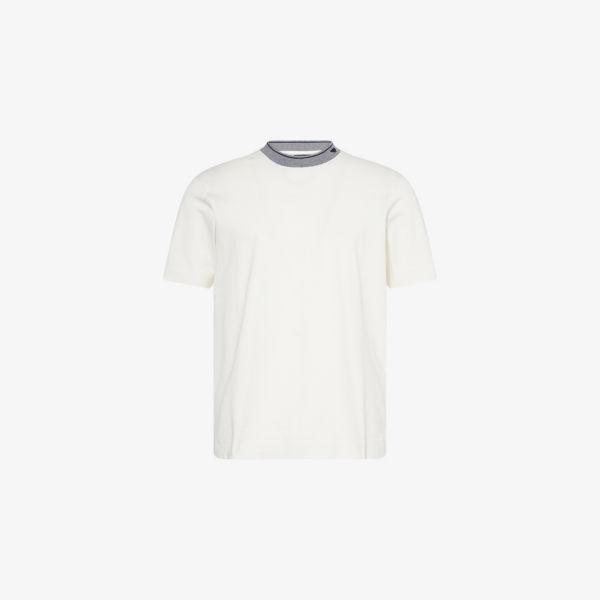 Футболка Emporio Armani из хлопкового джерси с круглым вырезом полосатая, белый
Футболка Emporio Armani из хлопкового джерси с круглым вырезом полосатая, белый