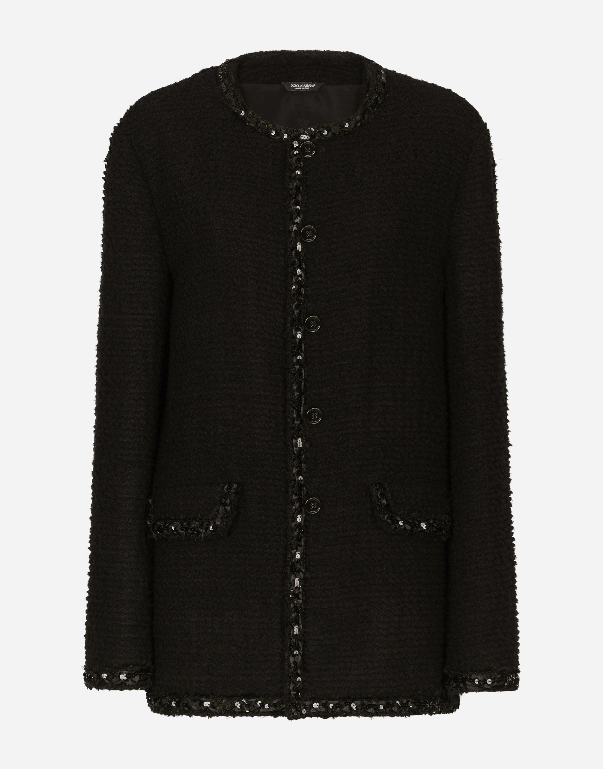 Однобортный жакет из букле Dolce & Gabbana, черный
Однобортный жакет из букле Dolce & Gabbana, черный