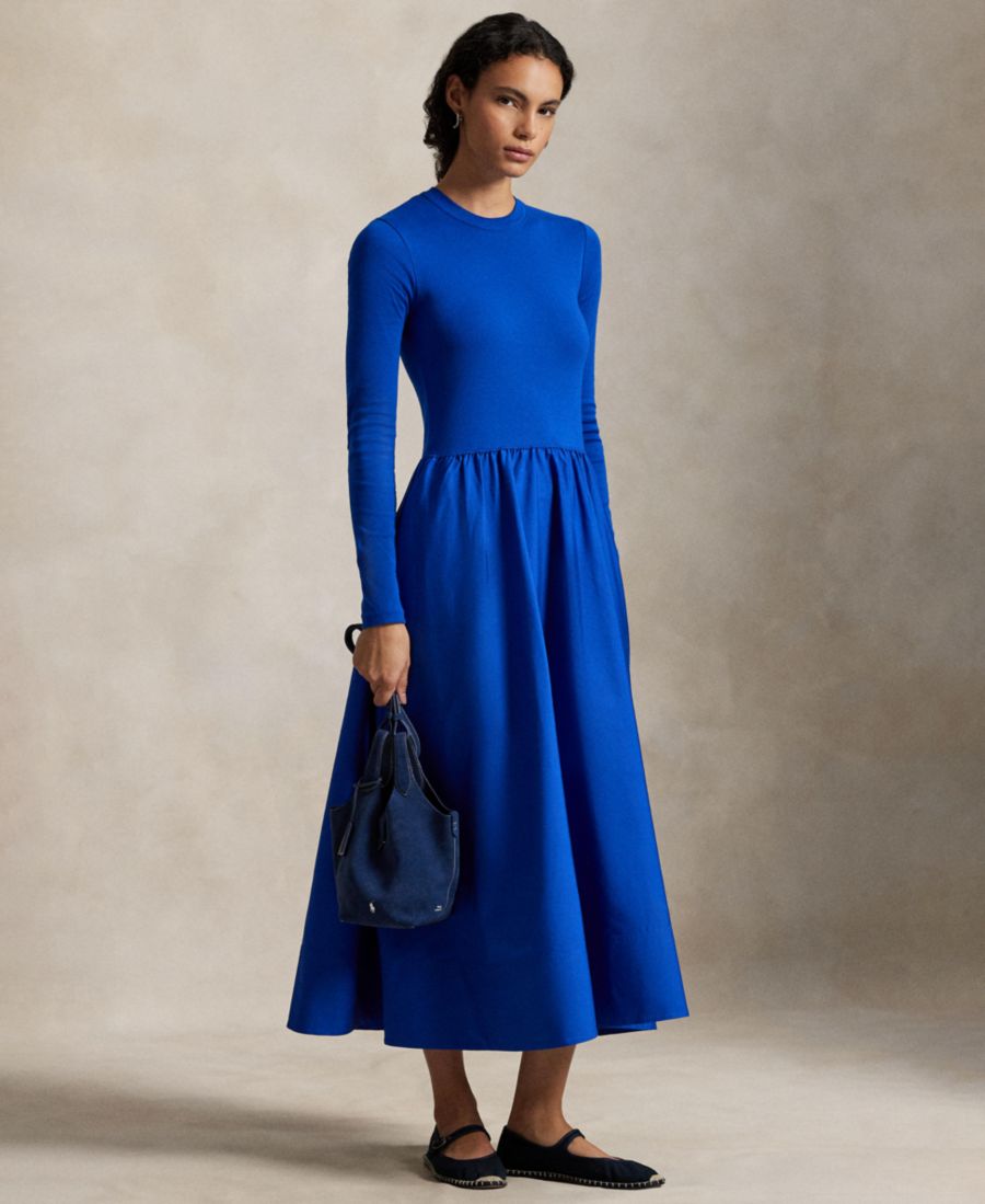 Женское хлопковое платье с длинными рукавами Polo Ralph Lauren, Pacific Royal
Женское хлопковое платье с длинными рукавами Polo Ralph Lauren, Pacific Royal