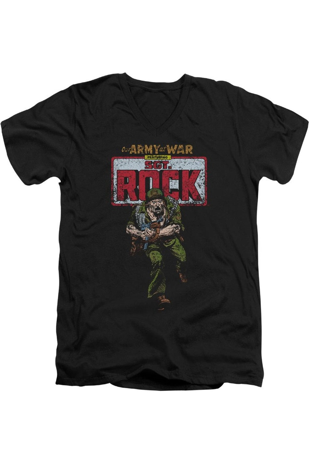 Футболка с коротким рукавом и V-образным вырезом для взрослых DC Comics Sgt Rock Gildan, черный
Футболка с коротким рукавом и V-образным вырезом для взрослых DC Comics Sgt Rock Gildan, черный