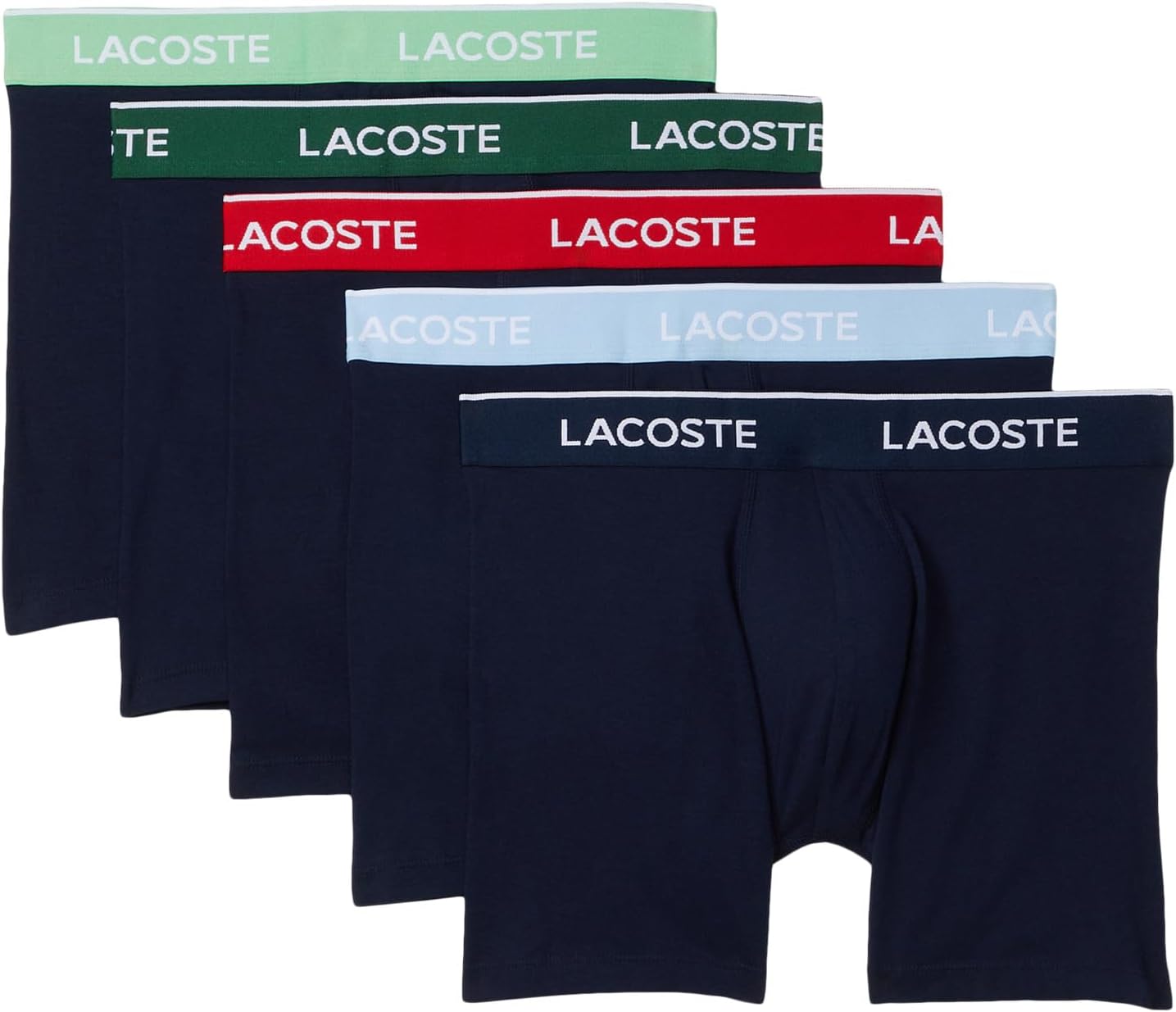Боксеры Lacoste 5-pack Cotton Boxer Briefs, цвет Navy Blue/Multicolor 
Боксеры Lacoste 5-pack Cotton Boxer Briefs, цвет Navy Blue/Multicolor