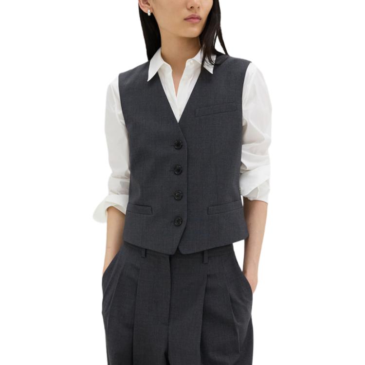 THEORY Женская жилетка темно-серого цвета, Dark Gray 
THEORY Женская жилетка темно-серого цвета, Dark Gray