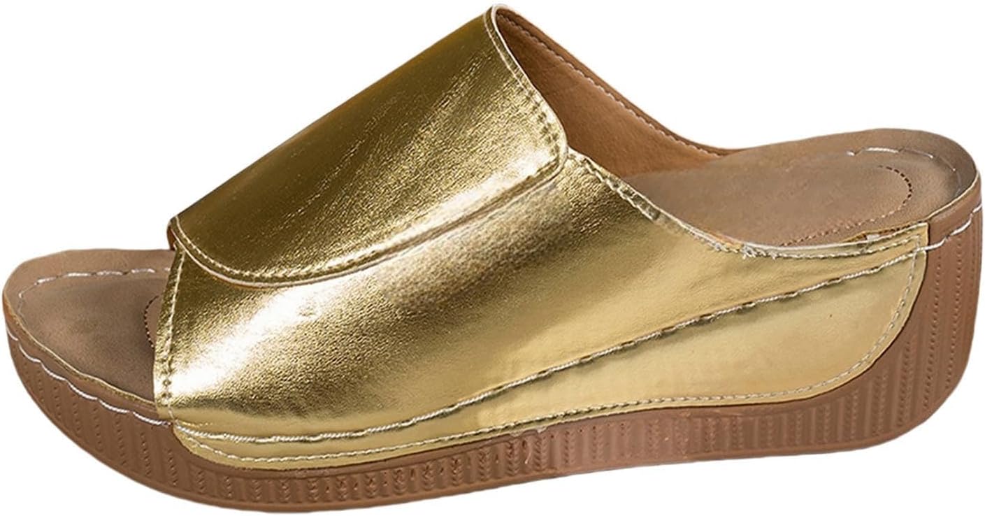 Летние сандалии для женщин с широкой колодкой, на платформе и танкетке, дышащие с открытым носком, удобные тапочки с поддержкой свода стопы, легкое надевание, повседневная обувь для прогулок, свадебные и вечерние туфли Generic, золотой
Летние сандалии для женщин с широкой колодкой, на платформе и танкетке, дышащие с открытым носком, удобные тапочки с поддержкой свода стопы, легкое надевание, повседневная обувь для прогулок, свадебные и вечерние туфли Generic, золотой