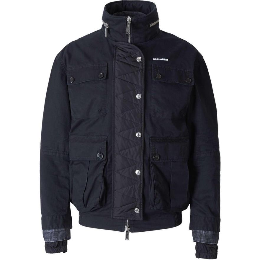 DSQUARED 2 Куртка стеганая с принтом логотипа, Black 
DSQUARED 2 Куртка стеганая с принтом логотипа, Black
