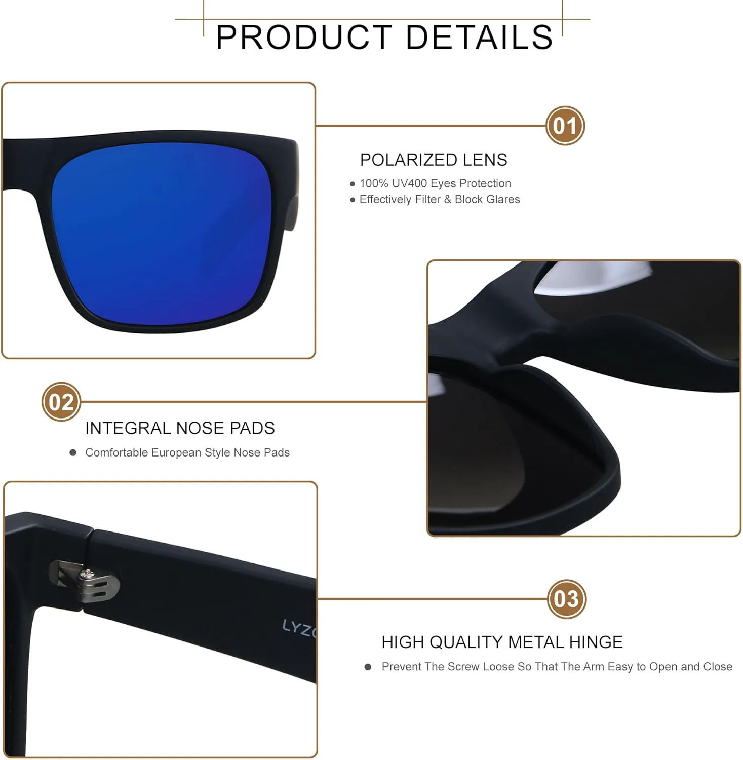 Солнцезащитные очки LYZOIT Extra Large для мужчин с большой широкой головой, поляризованные, увеличенного квадратного размера, Matte Black | Polarized Mirror Blue
Солнцезащитные очки LYZOIT Extra Large для мужчин с большой широкой головой, поляризованные, увеличенного квадратного размера, Matte Black | Polarized Mirror Blue