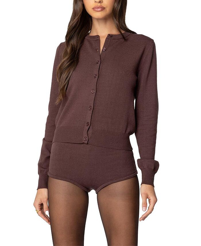 Вязаный кардиган на пуговицах Ashlin Edikted, коричневый
Вязаный кардиган на пуговицах Ashlin Edikted, коричневый