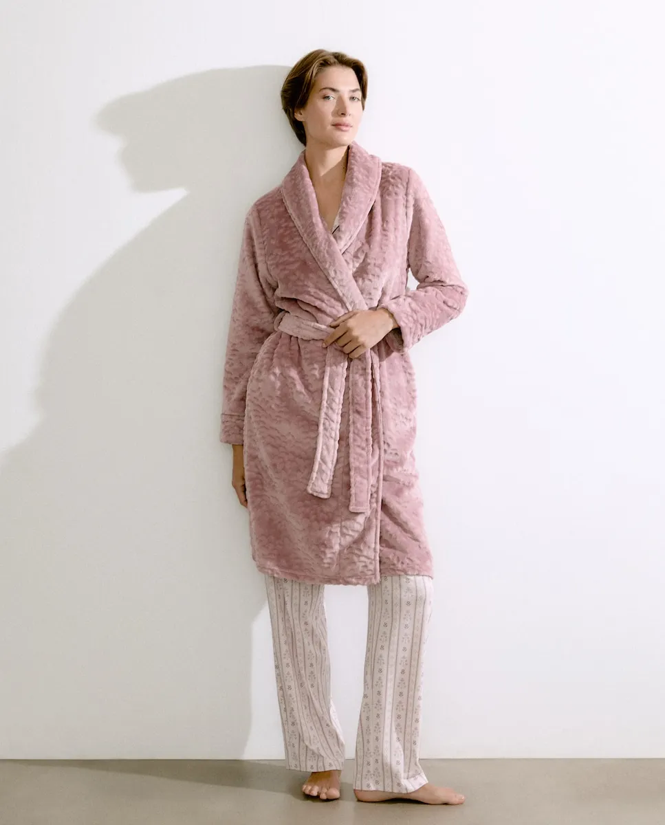 Женский халат на запах с карманами Énfasis, розовый
Женский халат на запах с карманами Énfasis, розовый