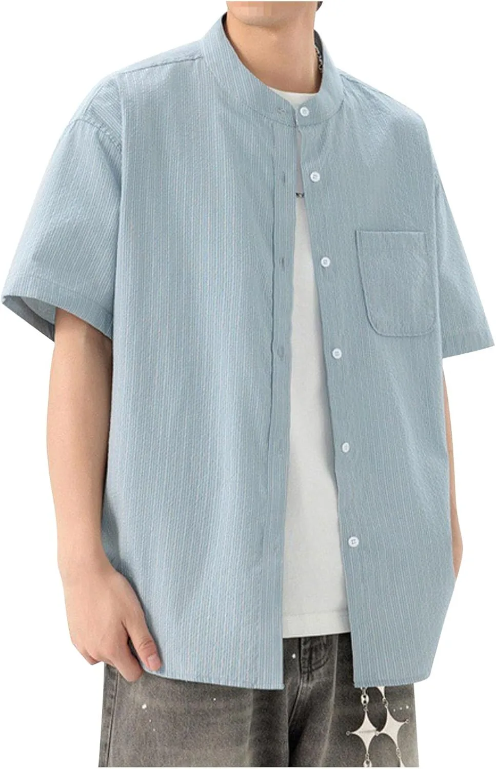Xiaojmake мужская хлопковая льняная рубашка с пуговицами и карманом
Xiaojmake мужская хлопковая льняная рубашка с пуговицами и карманом