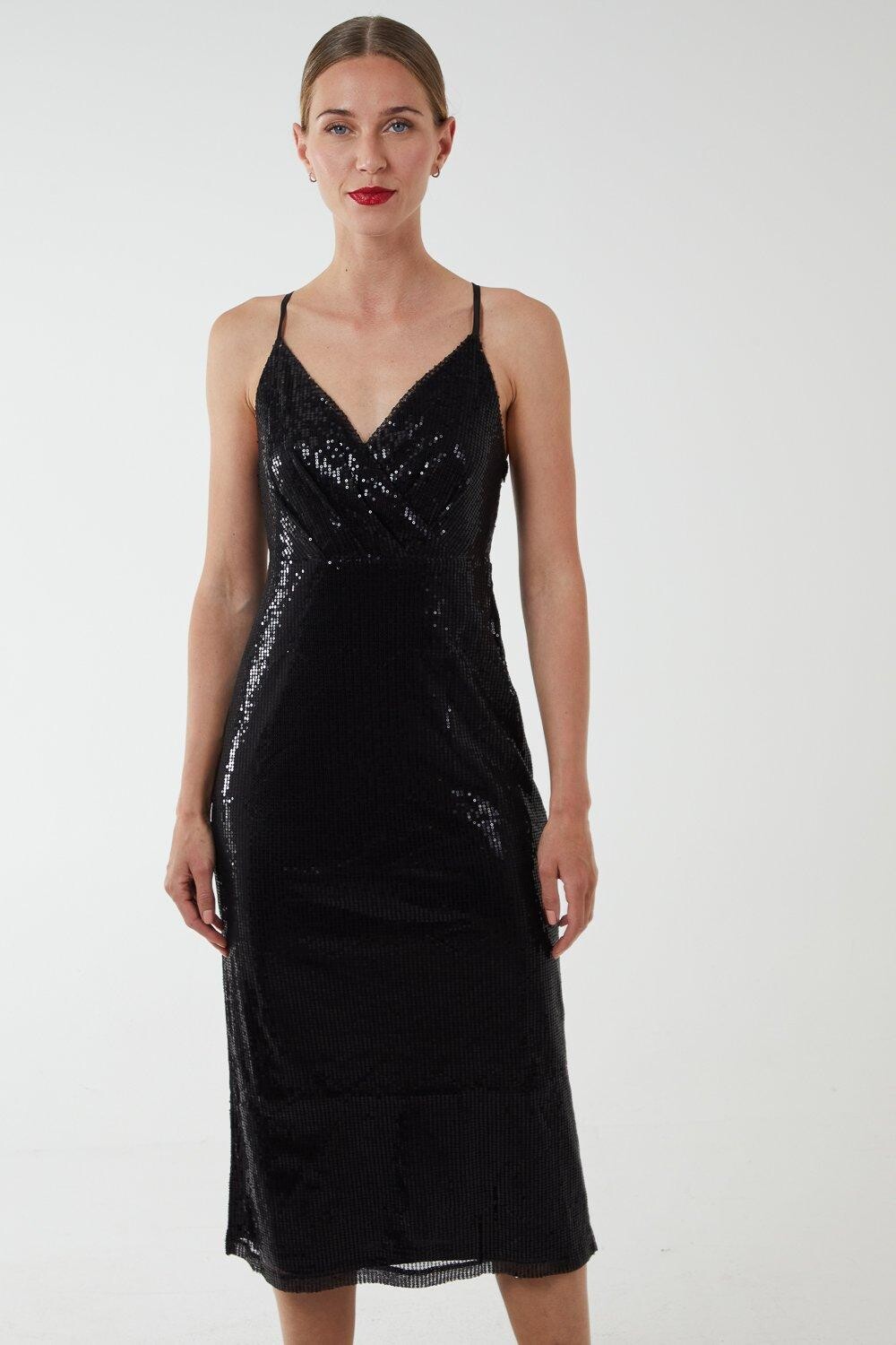 Платье миди на бретельках с запахом спереди Blue Vanilla, черный
Платье миди на бретельках с запахом спереди Blue Vanilla, черный