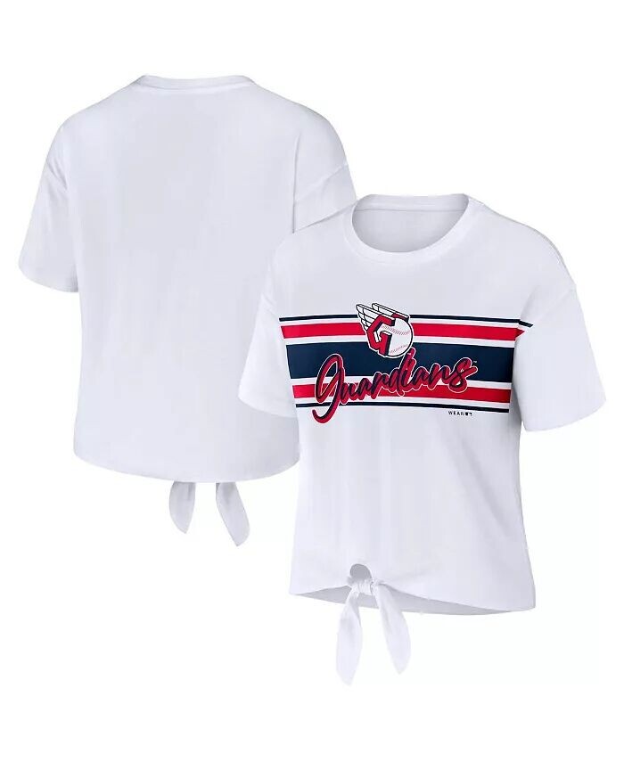Женская белая футболка Cleveland Guardians с завязкой спереди Wear By Erin Andrews, белый
Женская белая футболка Cleveland Guardians с завязкой спереди Wear By Erin Andrews, белый