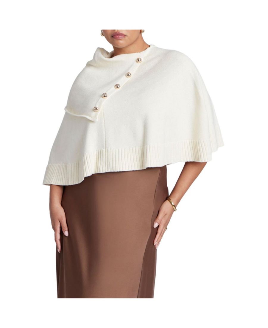 Женский свитер-пончо с пуговицами ELOQUII, Dew
Женский свитер-пончо с пуговицами ELOQUII, Dew