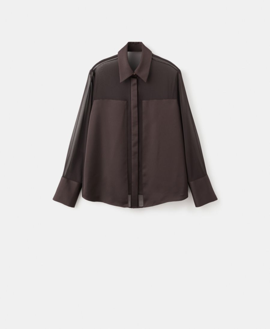Женская полупрозрачная блузка с нашивками MANGO, Chocolate
Женская полупрозрачная блузка с нашивками MANGO, Chocolate