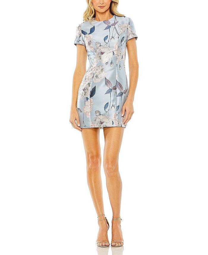 Mac Duggal Женское мини-платье с короткими рукавами и цветочным принтом, синий
Mac Duggal Женское мини-платье с короткими рукавами и цветочным принтом, синий
