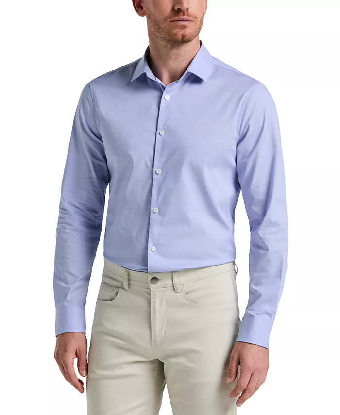 Мужская рубашка из хлопка с узором "добби", приталенная, с длинным рукавом и застежкой на пуговицы Perry Ellis, синий
Мужская рубашка из хлопка с узором "добби", приталенная, с длинным рукавом и застежкой на пуговицы Perry Ellis, синий