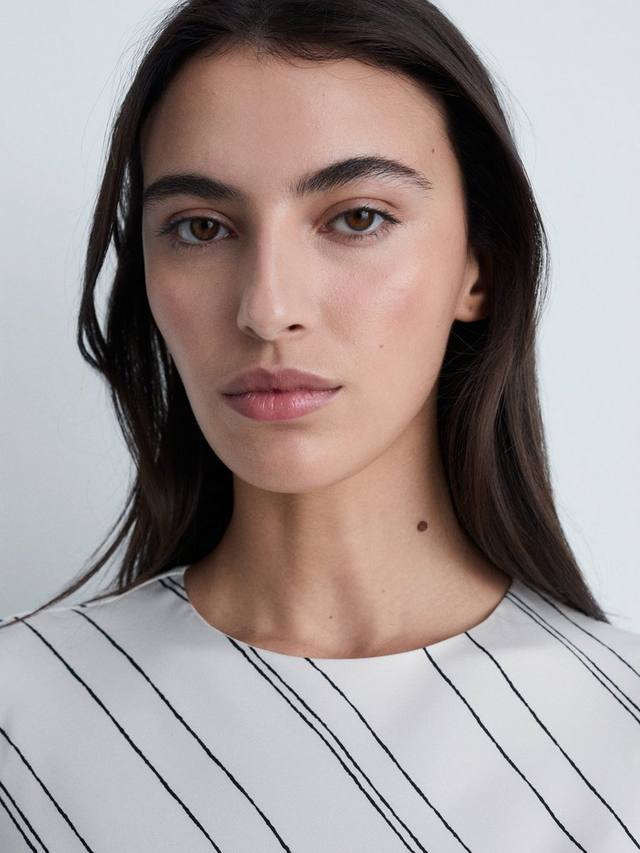 Атласное платье в полоску от райи Mango, белый
Атласное платье в полоску от райи Mango, белый