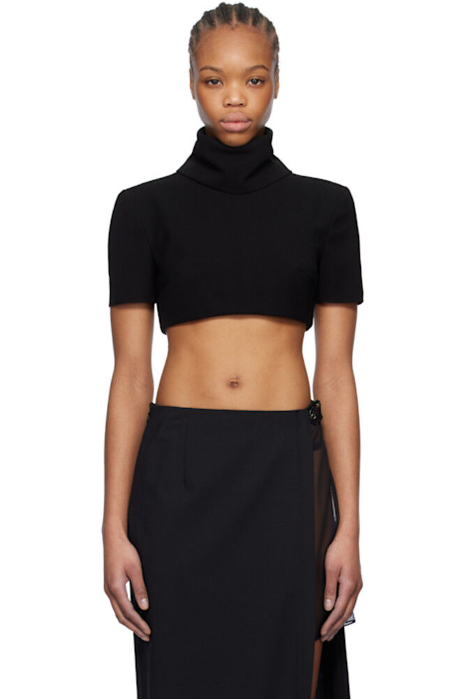 Черный креповый укороченный топ Mônot
Черный креповый укороченный топ Mônot