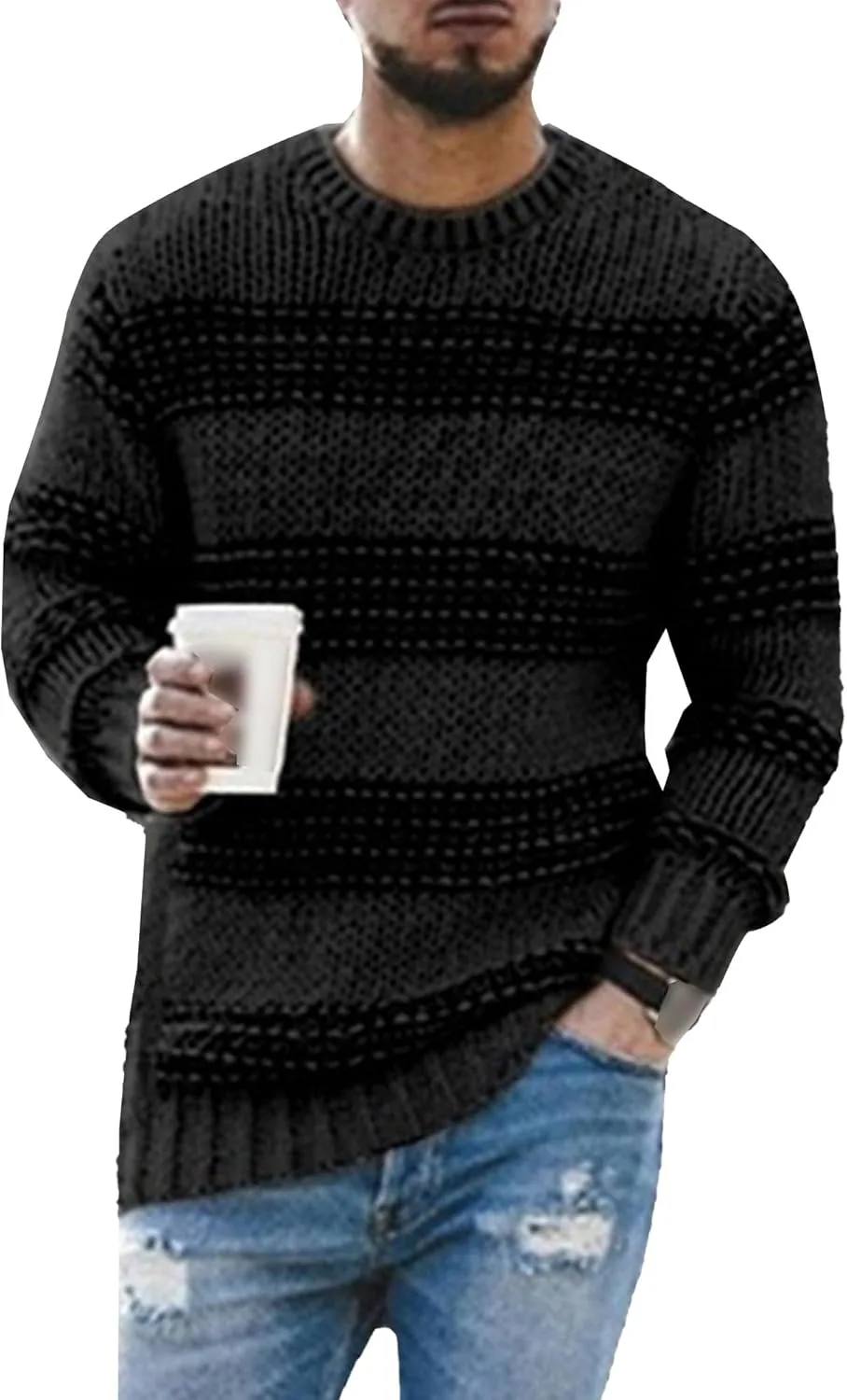 Мужской свитер в полоску с длинными рукавами и воротником-гольф SWJGLITTR
Мужской свитер в полоску с длинными рукавами и воротником-гольф SWJGLITTR