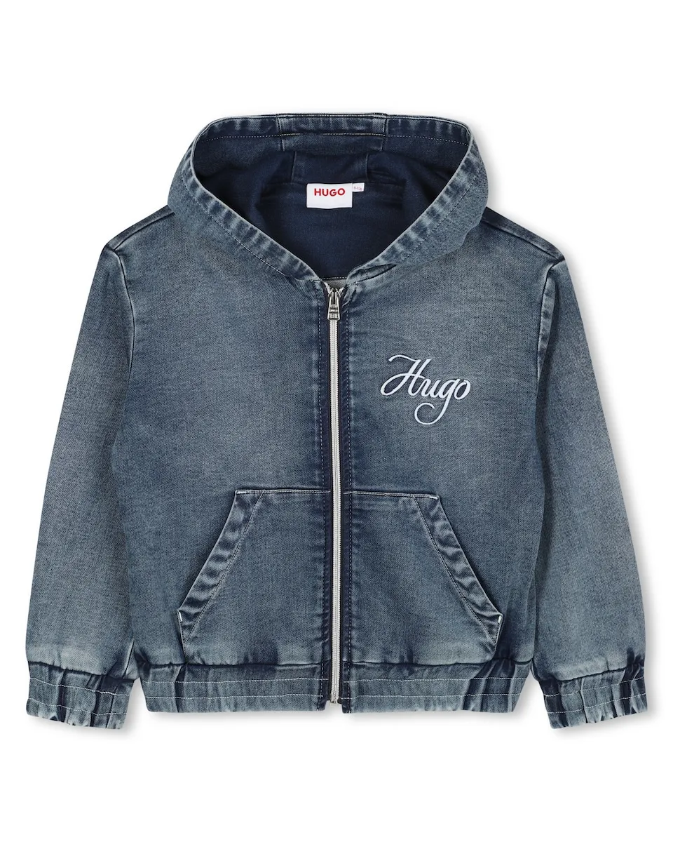 Детская куртка для девочки синего цвета с длинными рукавами Hugo
Детская куртка для девочки синего цвета с длинными рукавами Hugo