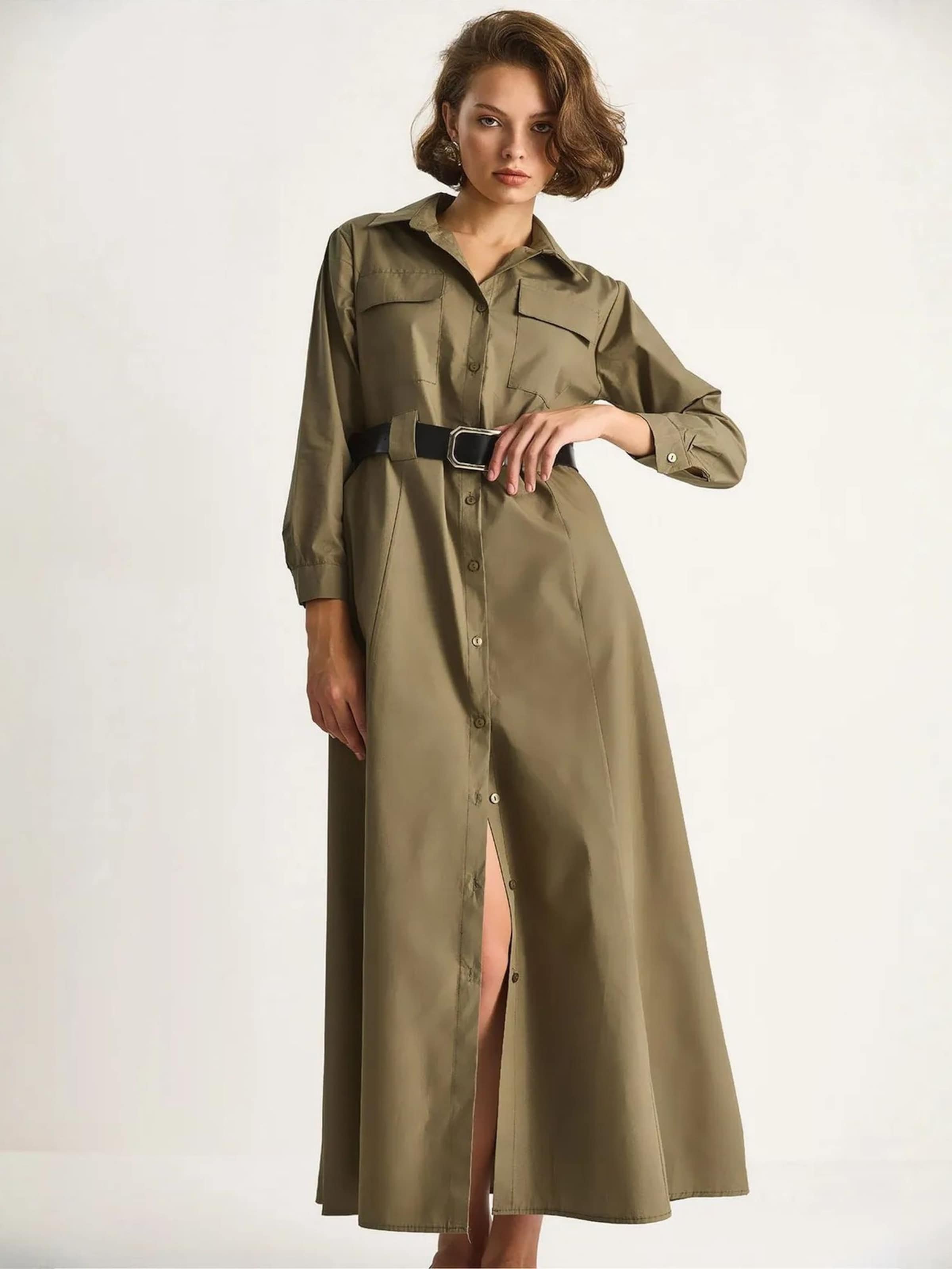 Bianco Lucci Рубашка-платье цвета хаки
Bianco Lucci Рубашка-платье цвета хаки