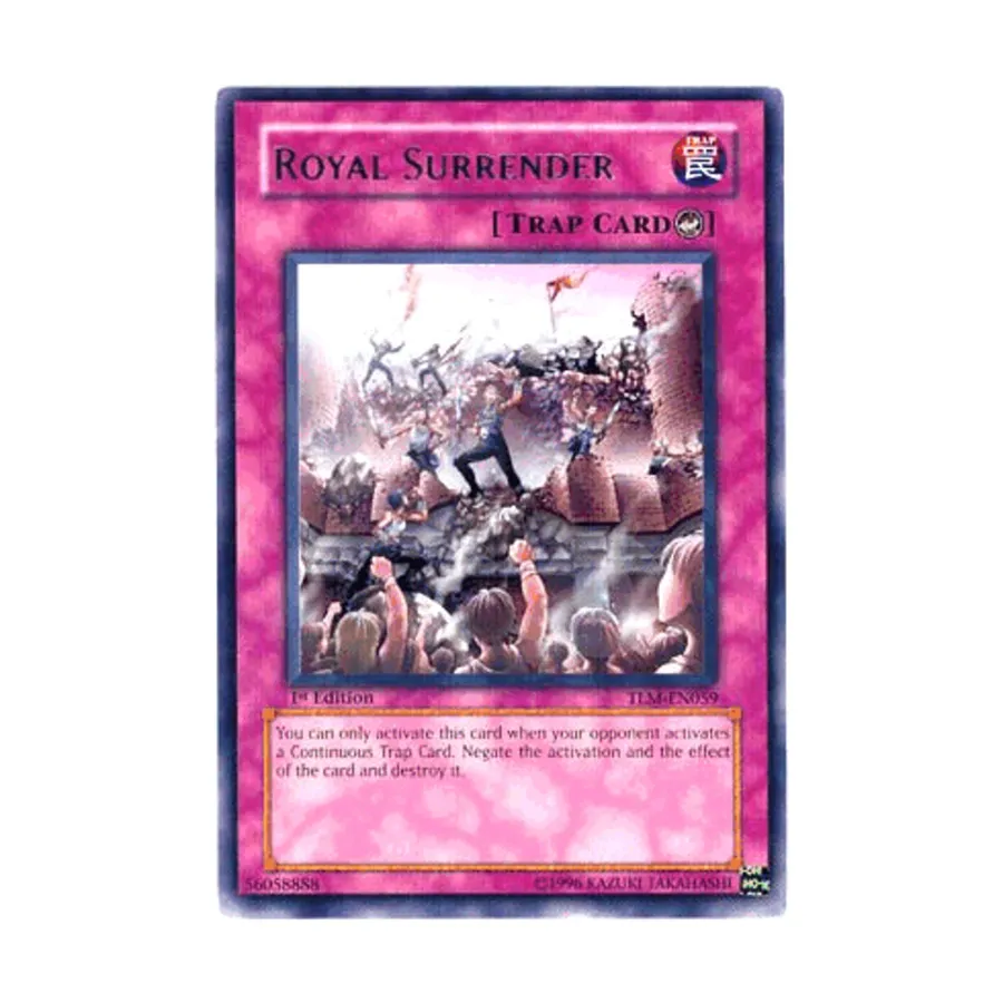 CCG Королевская капитуляция (редкая), Yu-Gi-Oh - Lost Millennium - Singles
CCG Королевская капитуляция (редкая), Yu-Gi-Oh - Lost Millennium - Singles