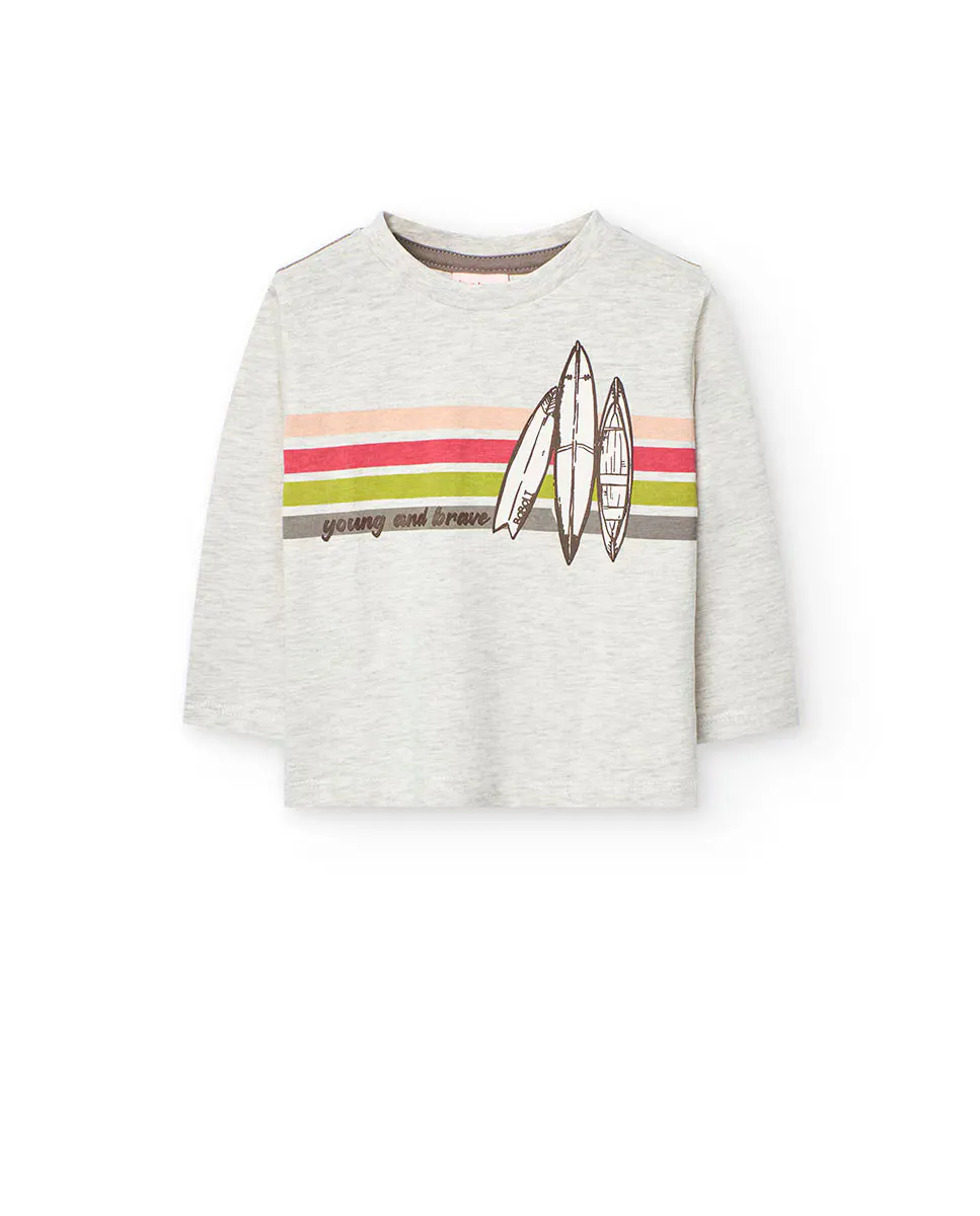 Футболка из хлопка для мальчика с рисунком спереди Boboli, цвет Crudo
Футболка из хлопка для мальчика с рисунком спереди Boboli, цвет Crudo