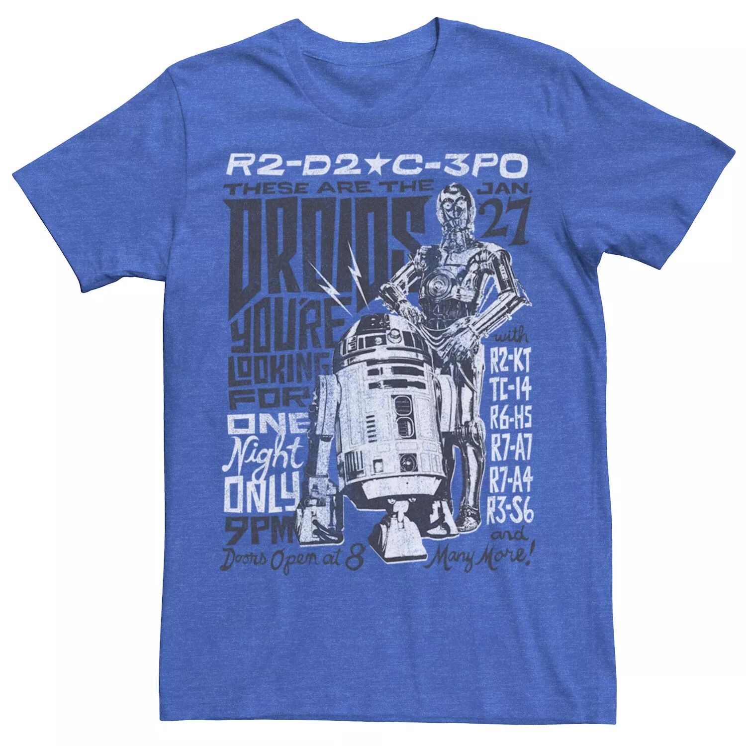 Мужская футболка Star Wars R2-D2 и C-3PO «Дроиды, которых вы ищете» Licensed Character
Мужская футболка Star Wars R2-D2 и C-3PO «Дроиды, которых вы ищете» Licensed Character