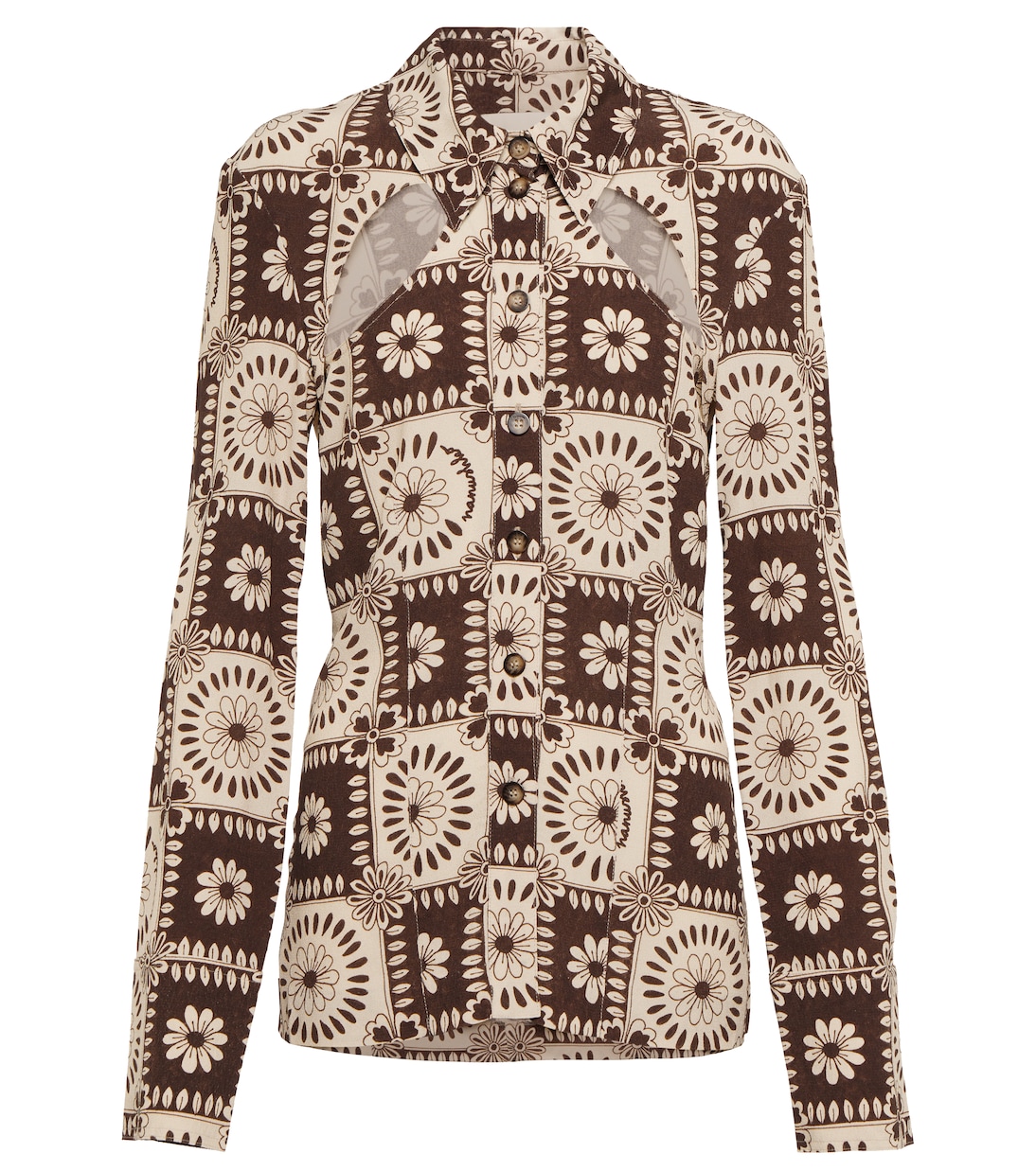 Футболка с вырезом Huyen Nanushka, Brown Tile Print
Футболка с вырезом Huyen Nanushka, Brown Tile Print