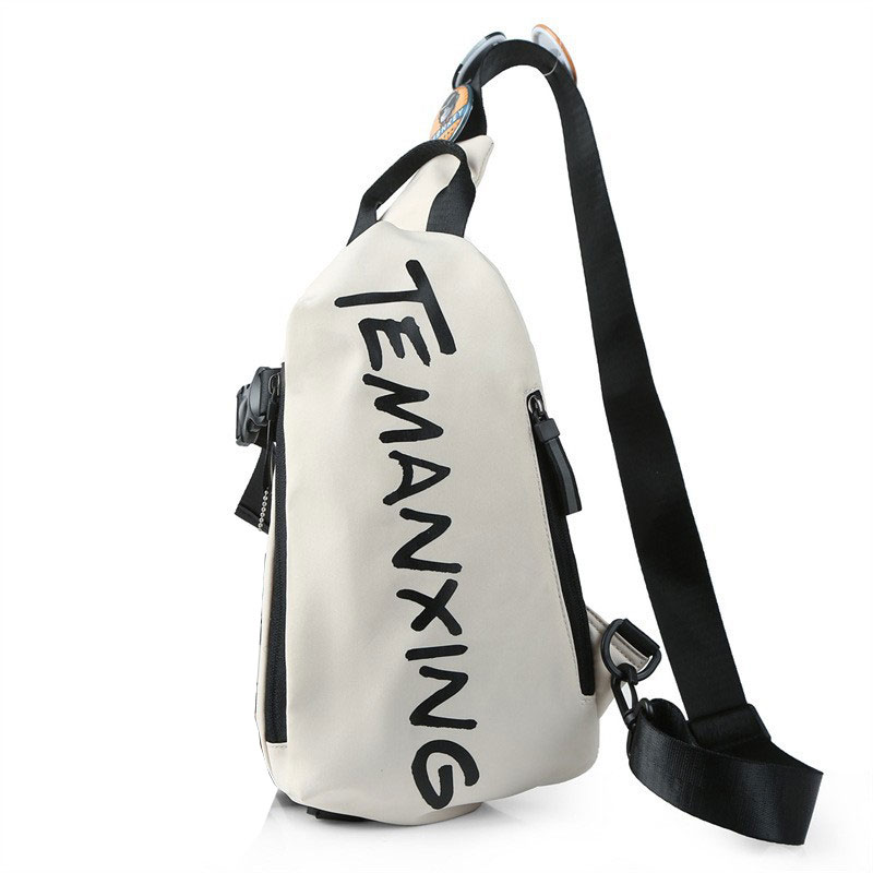 Techson Оксфордская слинг-сумка малая унисекс черно-белая, White Single Bag 
Techson Оксфордская слинг-сумка малая унисекс черно-белая, White Single Bag