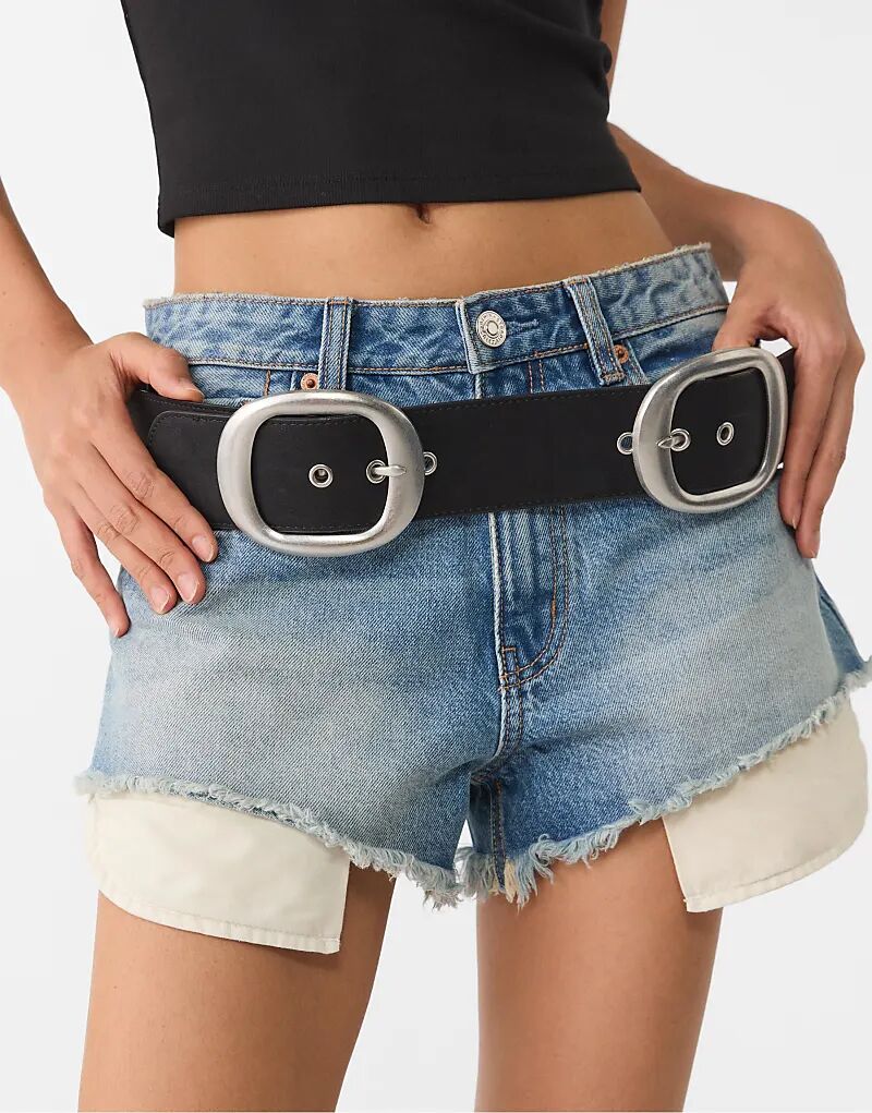 Широкий ремень Stradivarius с двойной пряжкой черного цвета
Широкий ремень Stradivarius с двойной пряжкой черного цвета