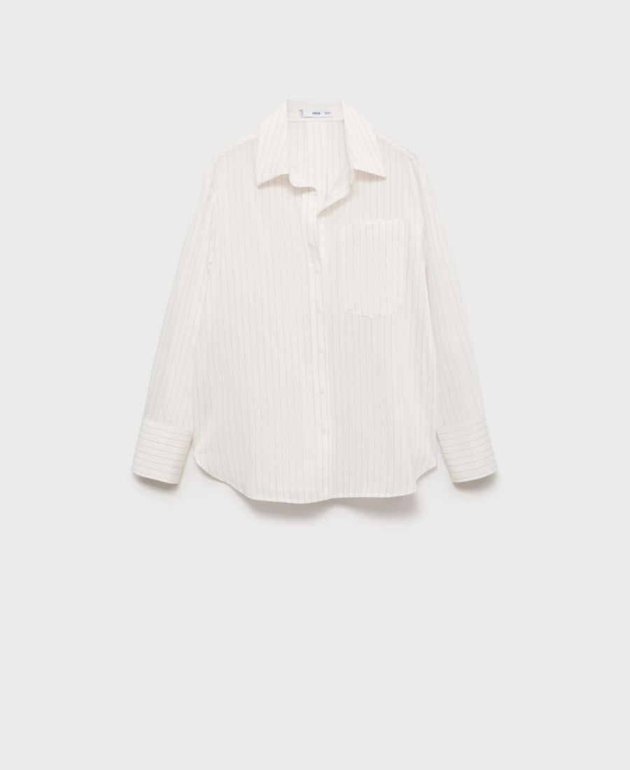 Женская полупрозрачная полосатая рубашка MANGO, Off White
Женская полупрозрачная полосатая рубашка MANGO, Off White