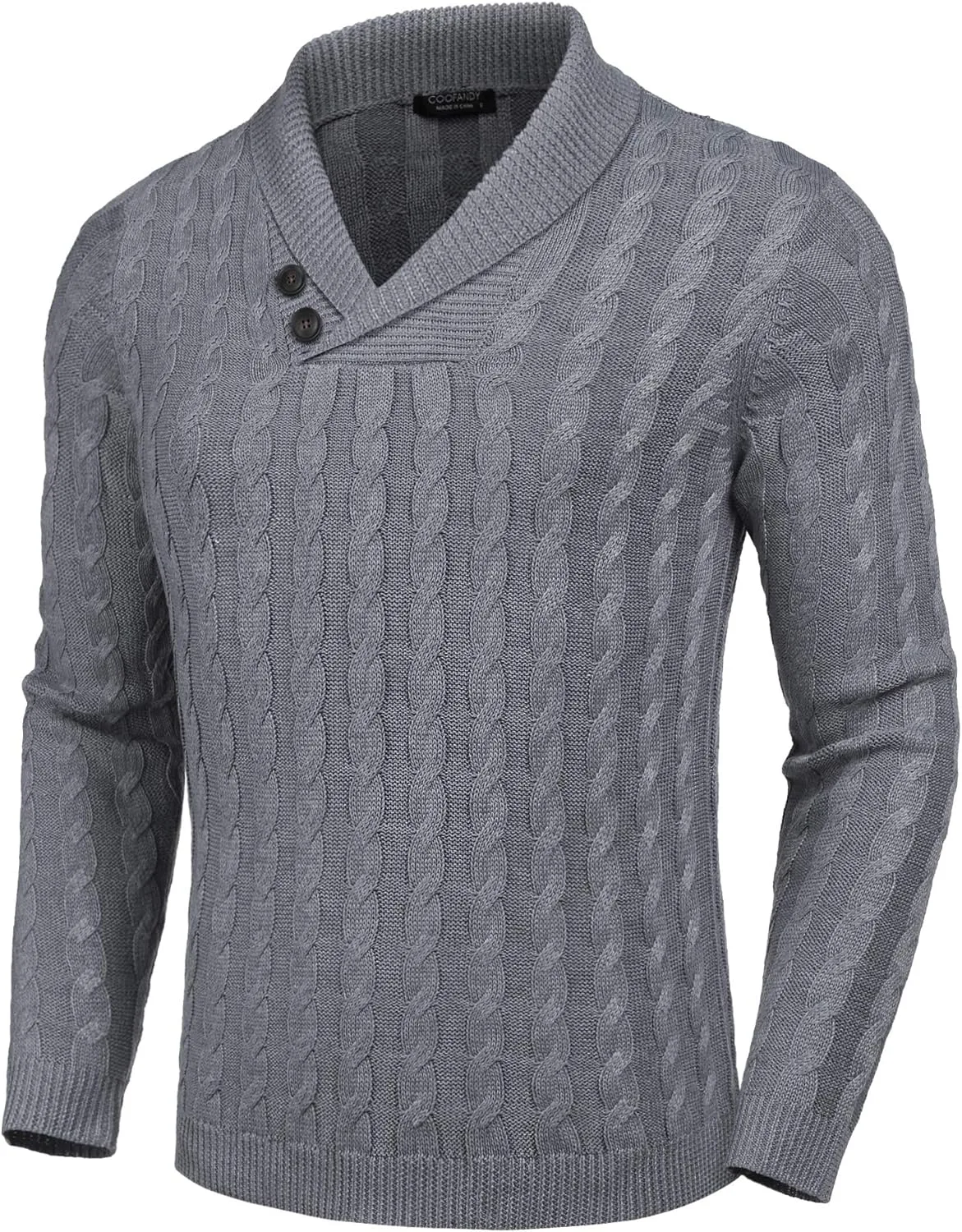 COOFANDY мужской пуловер с шалькой, Slim Fit, кабельная вязка
COOFANDY мужской пуловер с шалькой, Slim Fit, кабельная вязка