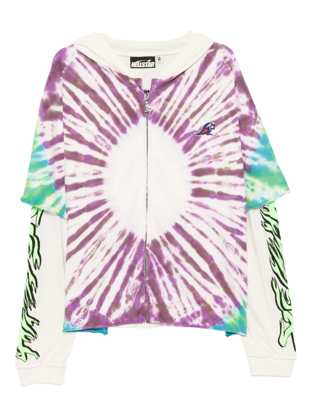 Худи с принтом тай-дай HELLSTAR, фиолетовый 
Худи с принтом тай-дай HELLSTAR, фиолетовый