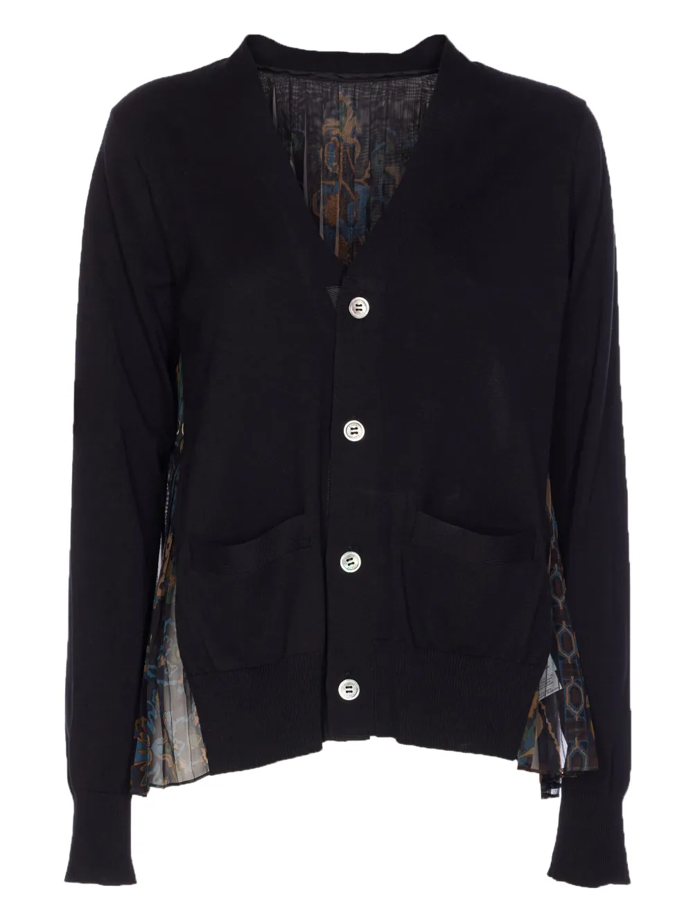 Плиссированный кардиган с цветочным принтом SACAI, черный
Плиссированный кардиган с цветочным принтом SACAI, черный