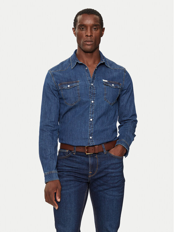 Джинсовая рубашка классического кроя Guess, синий
Джинсовая рубашка классического кроя Guess, синий