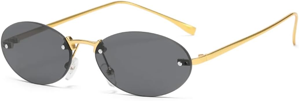 Женские солнцезащитные очки без оправы овальной формы с защитой от УФ-излучения UV400, маленькие линзы с градиентным переходом цвета, металлическая оправа, стиль панк для мужчин TOIPASTN, Gold Black
Женские солнцезащитные очки без оправы овальной формы с защитой от УФ-излучения UV400, маленькие линзы с градиентным переходом цвета, металлическая оправа, стиль панк для мужчин TOIPASTN, Gold Black