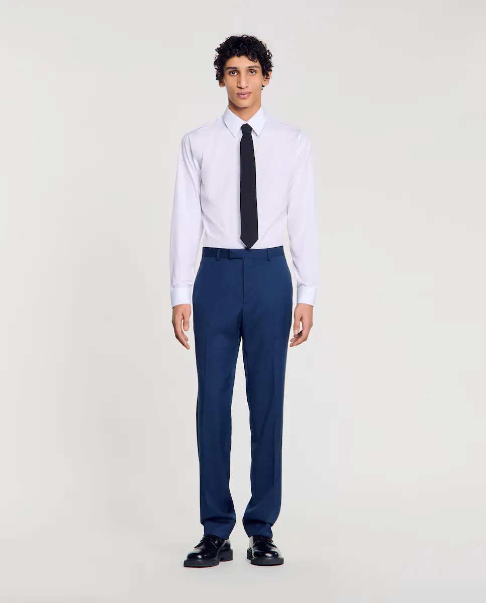 Мужские шерстяные костюмные брюки Sandro, синий
Мужские шерстяные костюмные брюки Sandro, синий