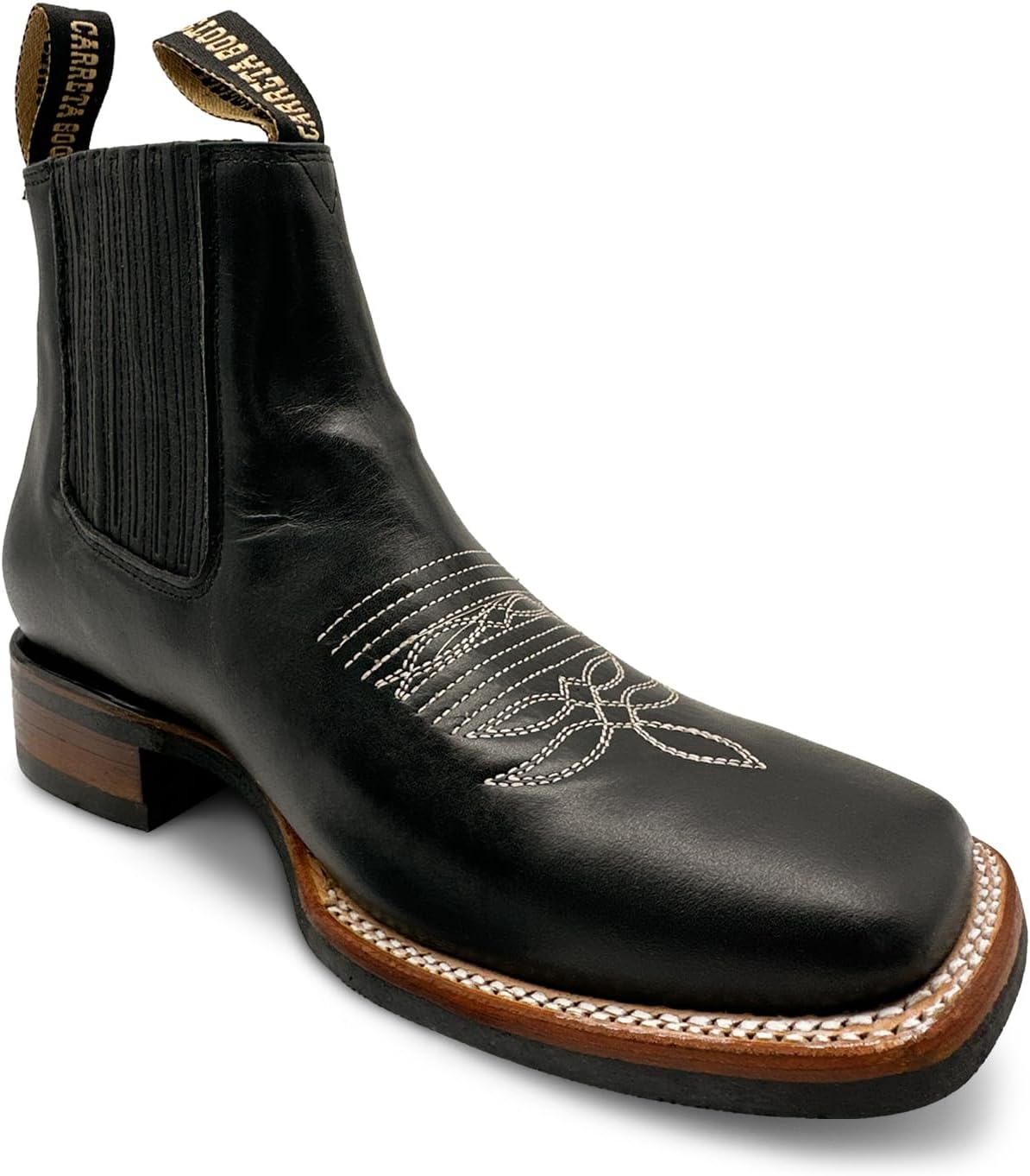 Мужские короткие ковбойские ботинки The Western Shops с квадратным носком из натуральной кожи, черный
Мужские короткие ковбойские ботинки The Western Shops с квадратным носком из натуральной кожи, черный