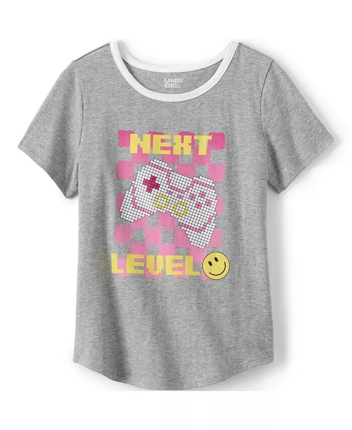 Футболка с короткими рукавами и графикой для девочек с изогнутым краем Lands' End, серый
Футболка с короткими рукавами и графикой для девочек с изогнутым краем Lands' End, серый