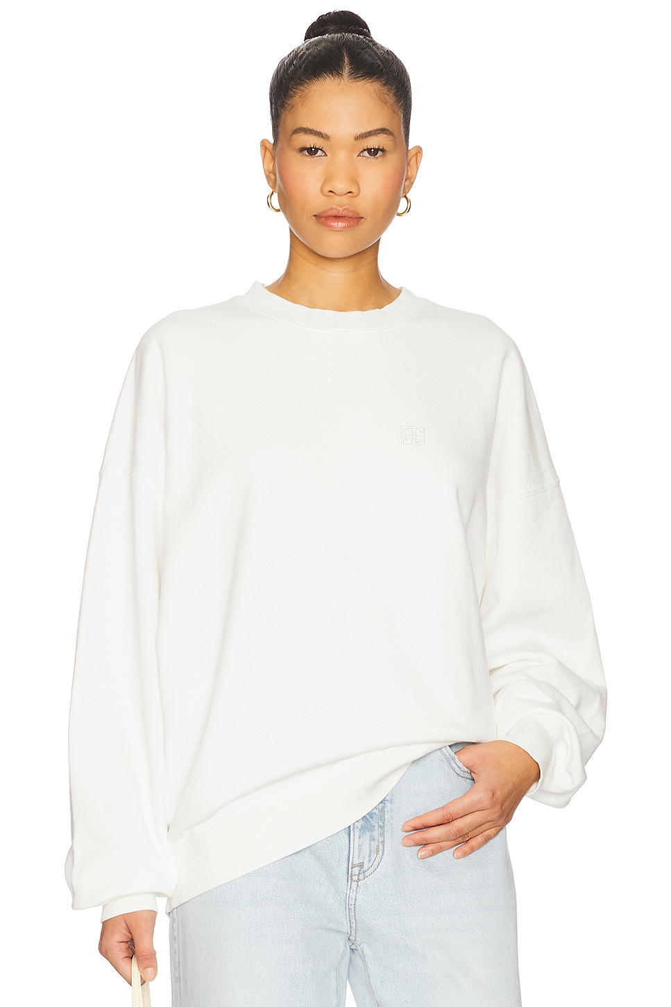 Толстовка Miles с монограммой в рамке Anine Bing, off white 
Толстовка Miles с монограммой в рамке Anine Bing, off white