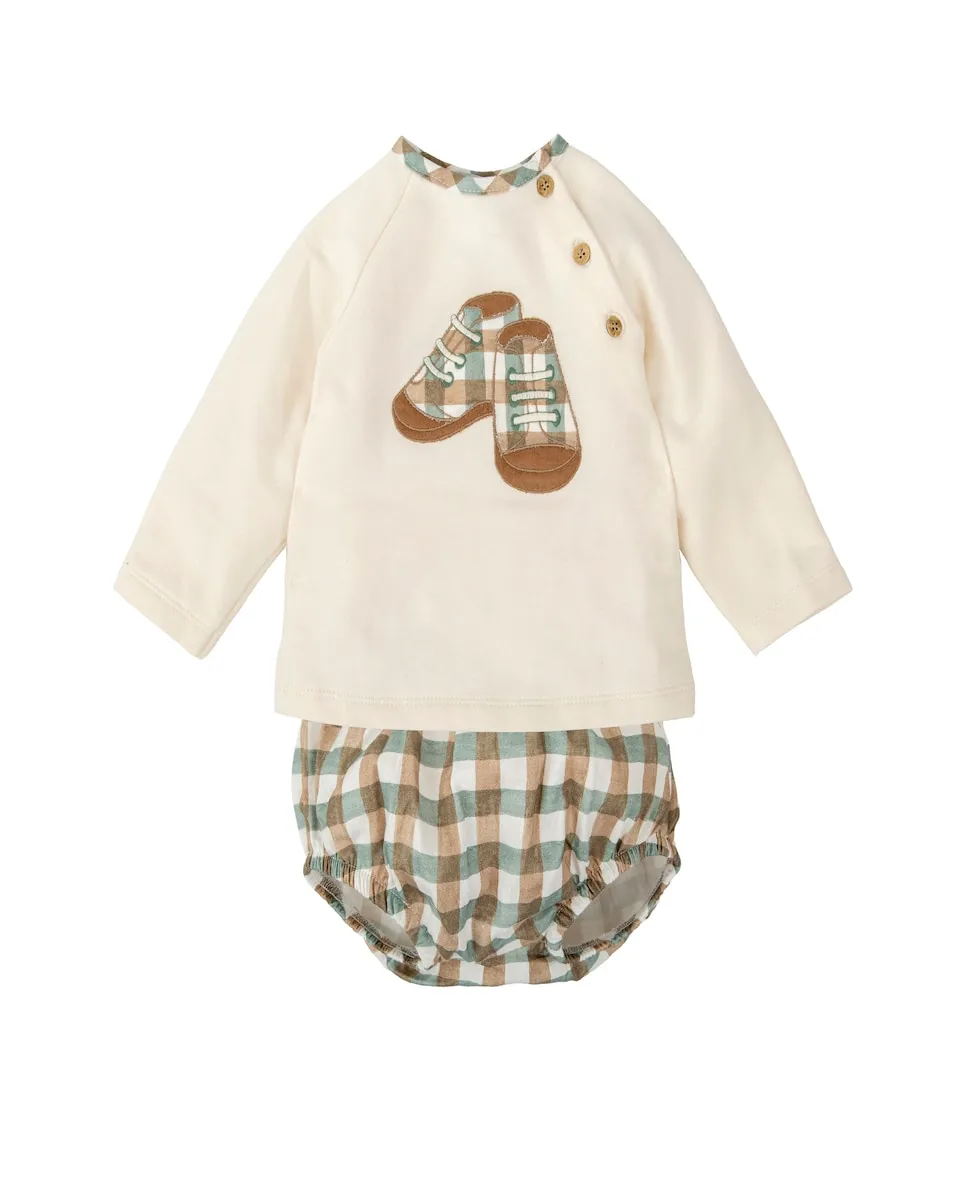 Комплект для мальчика с толстовкой с круглым вырезом и соответствующим подгузником BABIDÚ, белый
Комплект для мальчика с толстовкой с круглым вырезом и соответствующим подгузником BABIDÚ, белый