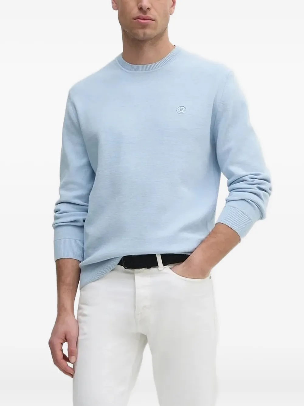 Вышитый свитер с круглым вырезом BOSS, синий
Вышитый свитер с круглым вырезом BOSS, синий