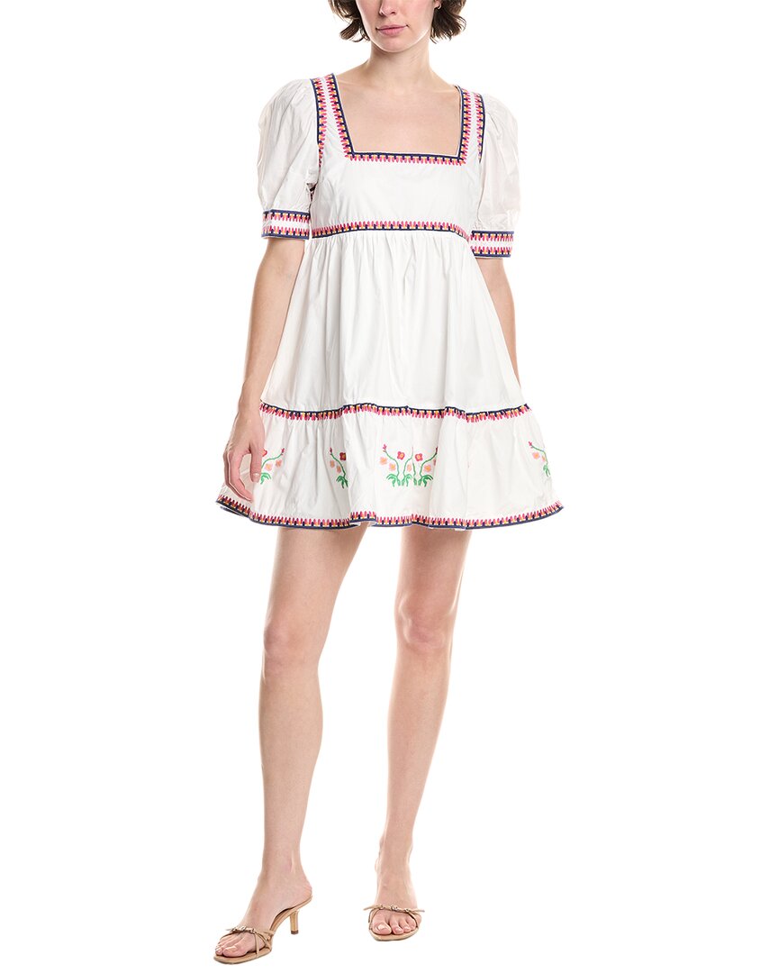 Бесконечная роза мини-платье из поплина Endless rose, белый 
Бесконечная роза мини-платье из поплина Endless rose, белый