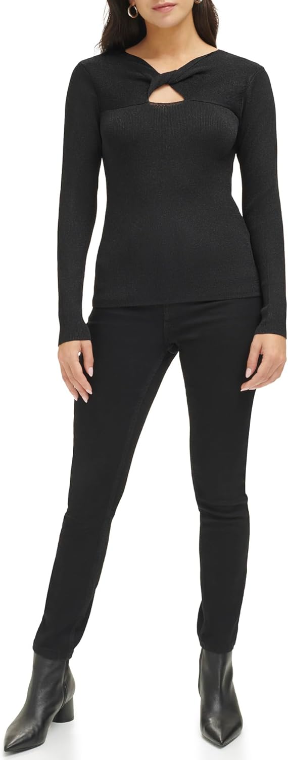 Женский свитер Calvin Klein с люрексом и перекрученным передом, Black
Женский свитер Calvin Klein с люрексом и перекрученным передом, Black
