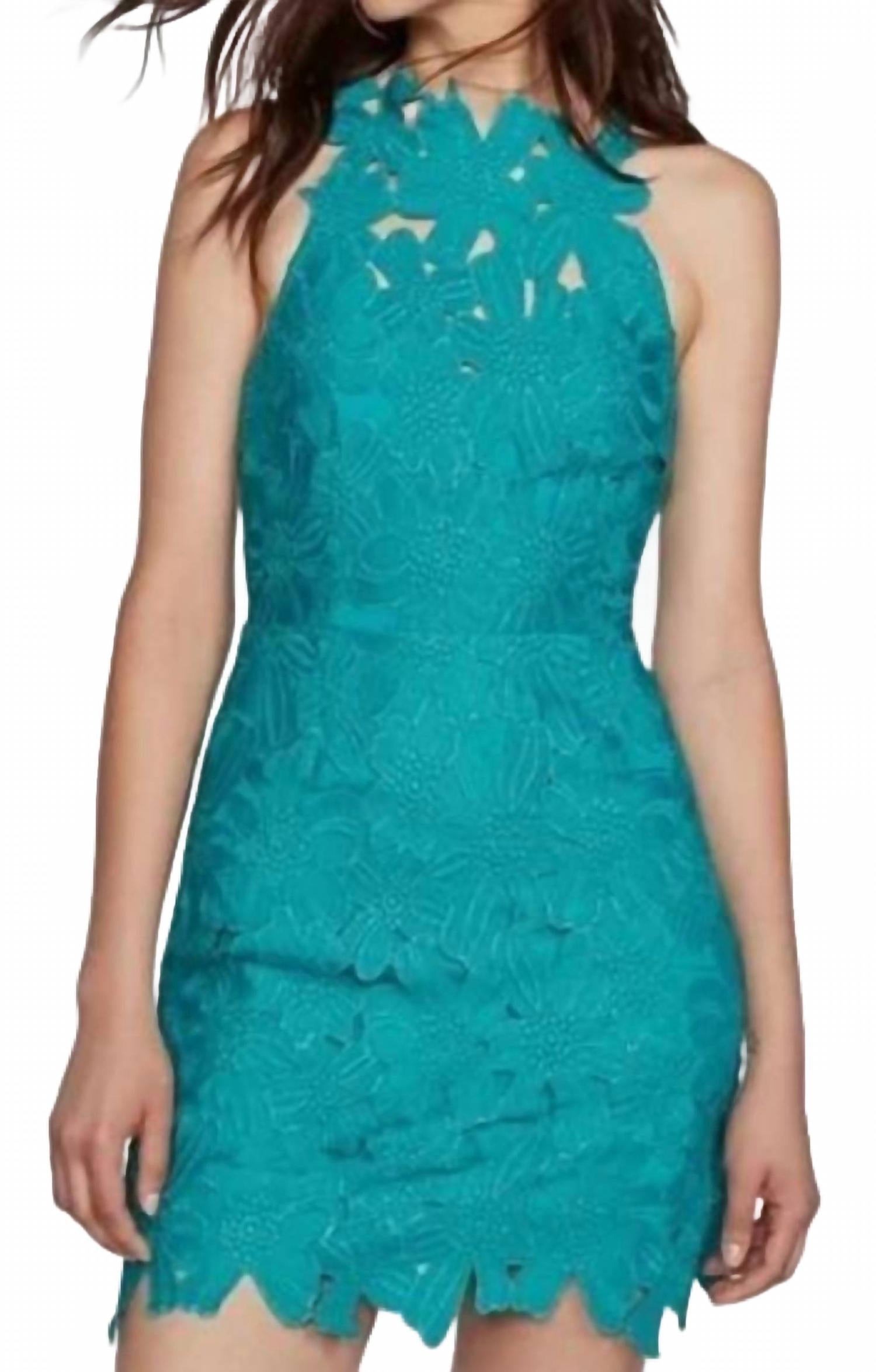 Бирюзовое платье с кружевной отделкой Jessica Saylor X Free People 
Бирюзовое платье с кружевной отделкой Jessica Saylor X Free People