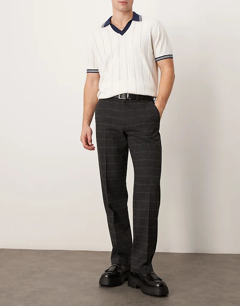 Элегантные прямые брюки из смеси шерсти в серую клетку ASOS DESIGN
Элегантные прямые брюки из смеси шерсти в серую клетку ASOS DESIGN