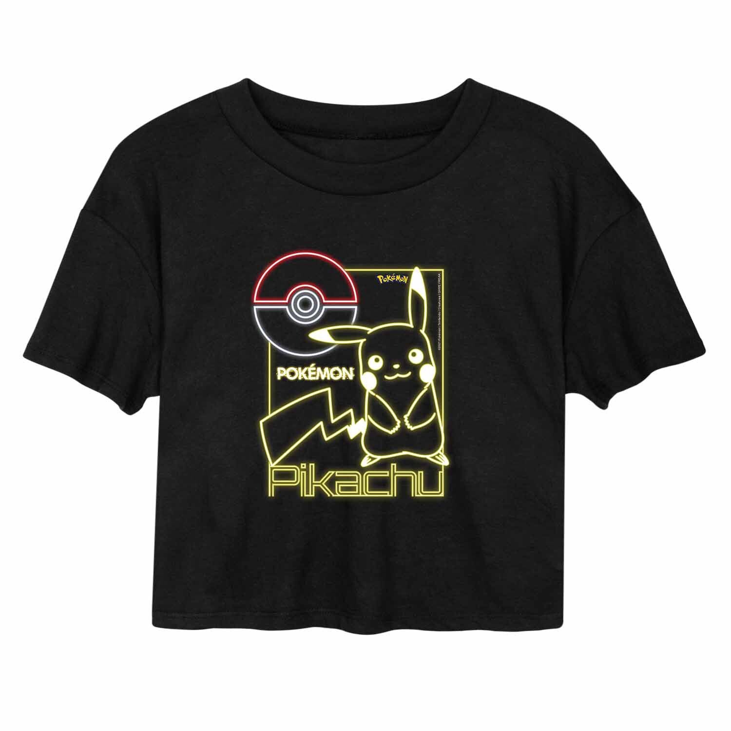 Неоновая укороченная футболка для подростков с изображением покемонов Licensed Character 
Неоновая укороченная футболка для подростков с изображением покемонов Licensed Character