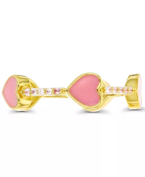 Кольцо Macy'S с кубическим цирконием (0,25 карата) и розовой эмалью в форме сердца, выполненное из 14-каратного желтого золота поверх стерлингового серебра Macy'S, gold
Кольцо Macy'S с кубическим цирконием (0,25 карата) и розовой эмалью в форме сердца, выполненное из 14-каратного желтого золота поверх стерлингового серебра Macy'S, gold