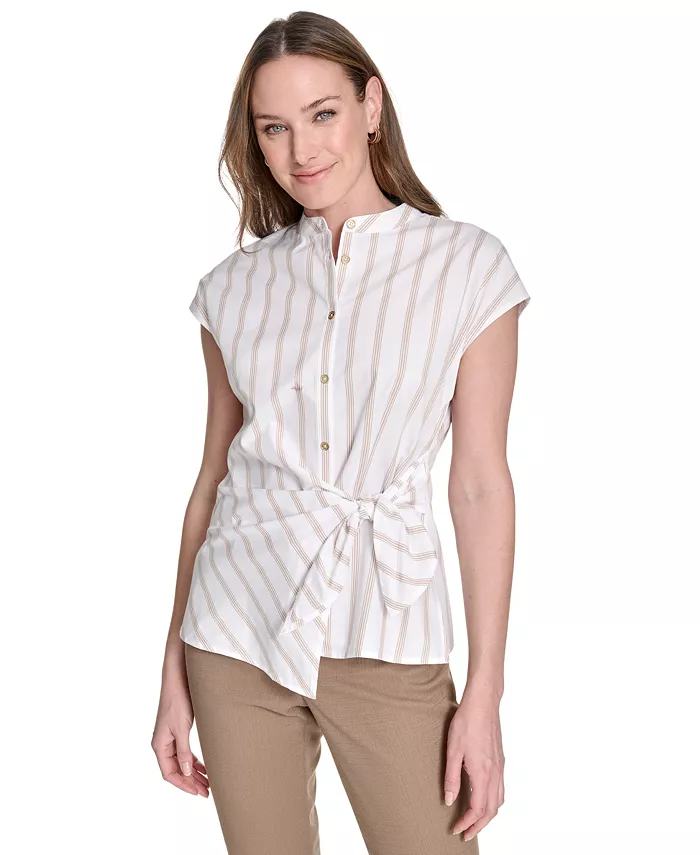 Женская блуза с полосками, короткими рукавами и завязками по бокам Tommy Hilfiger, коричневый
Женская блуза с полосками, короткими рукавами и завязками по бокам Tommy Hilfiger, коричневый