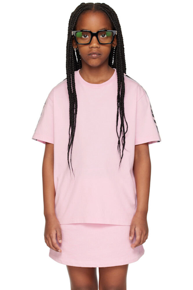 Детская розовая футболка с полосой Off-White
Детская розовая футболка с полосой Off-White