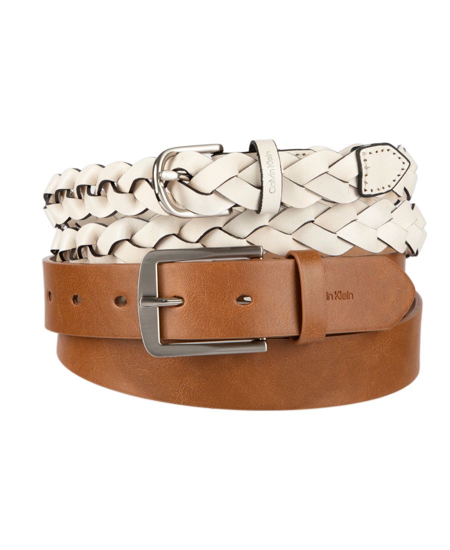 Женский комплект из двух предметов: тонкий плетеный пояс и ремень с пряжкой Calvin Klein, Tan/Bone
Женский комплект из двух предметов: тонкий плетеный пояс и ремень с пряжкой Calvin Klein, Tan/Bone